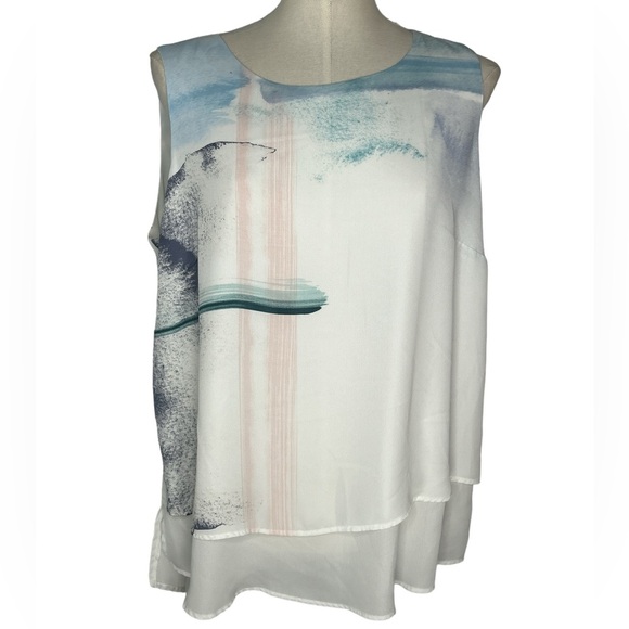 Rose & Olive Sleeveless Layered Round Neck Pullover Blouse Size 1X - Picture 1 of 10